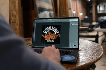 In-house screen printing allows Central Saloon staff to turn a vector file into a T-shirt in a few hours.
